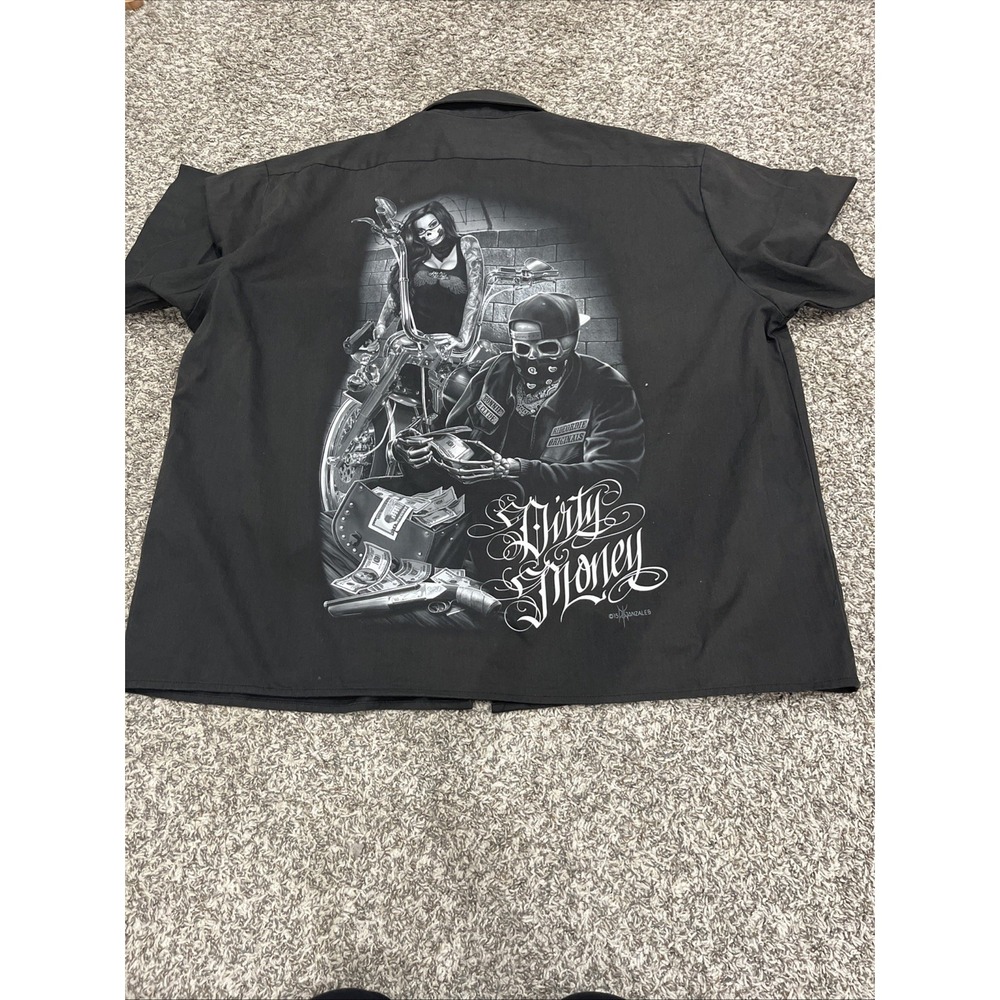 Men's Ride‎ Or Die Botton down short sleeve shirt (1876) - Picture 6 of 7